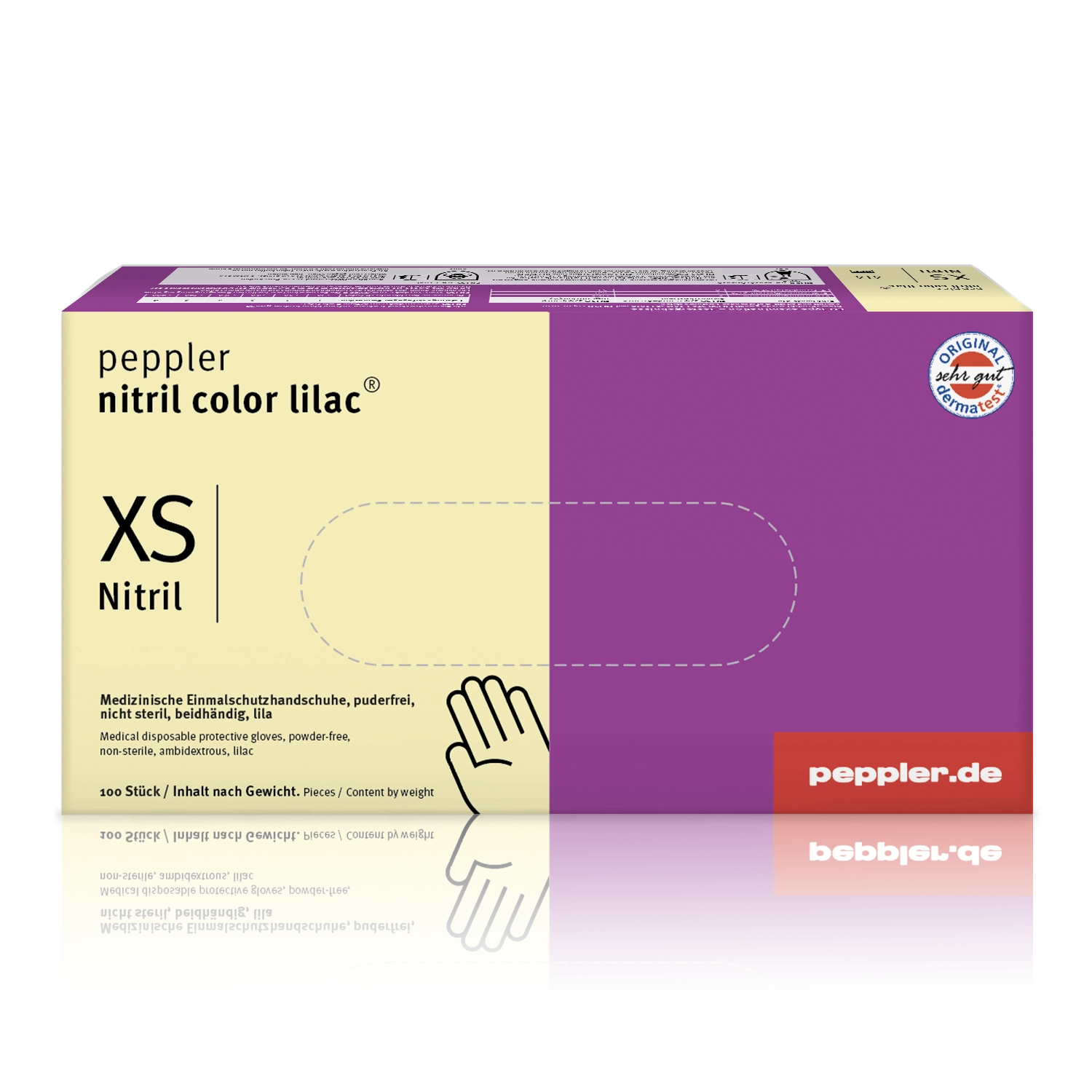 peppler nitril color lilac® | Nitrilhandschuh | Größe XS | Handschuhbox