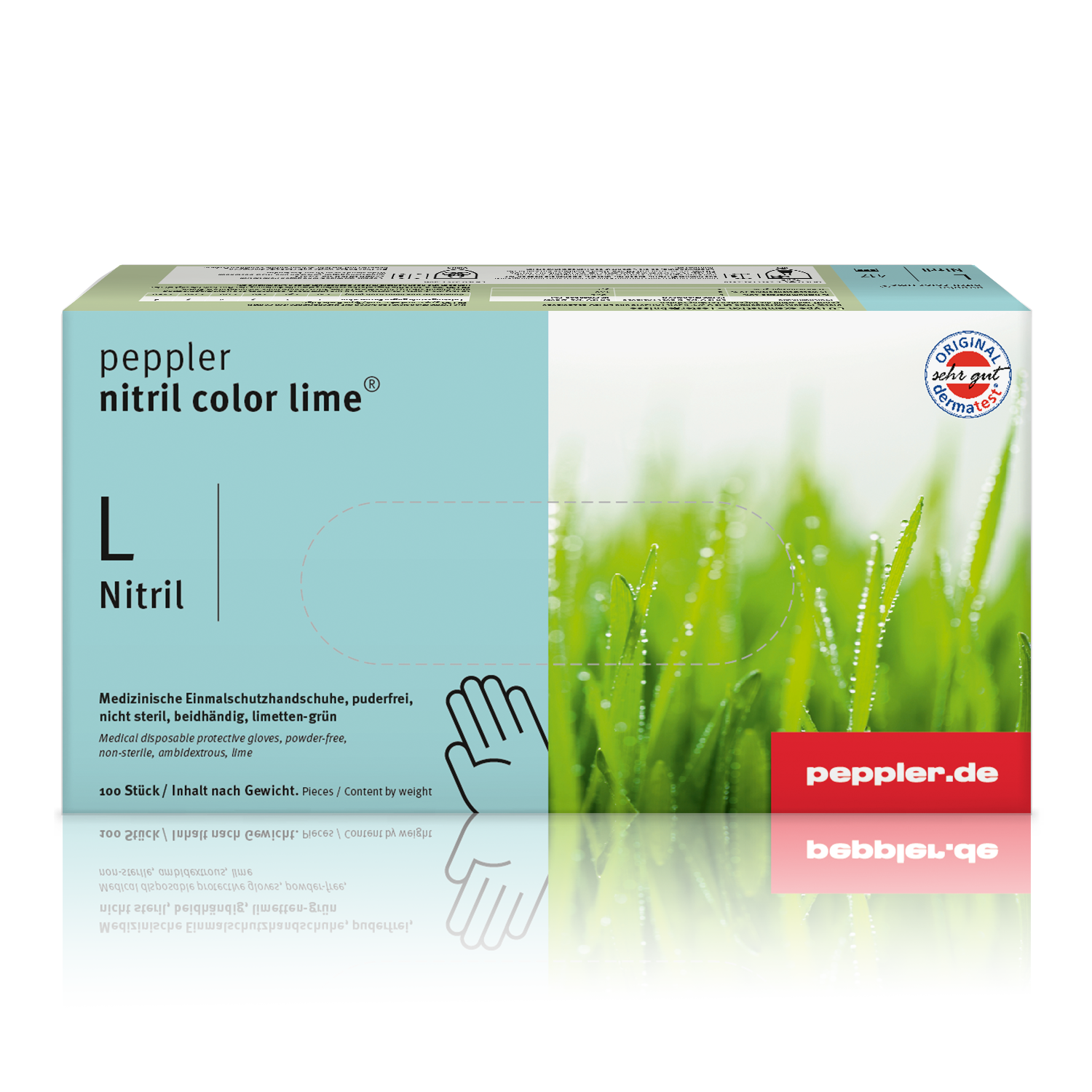 Gratis Muster | peppler nitril color lime® | Nitrilhandschuh